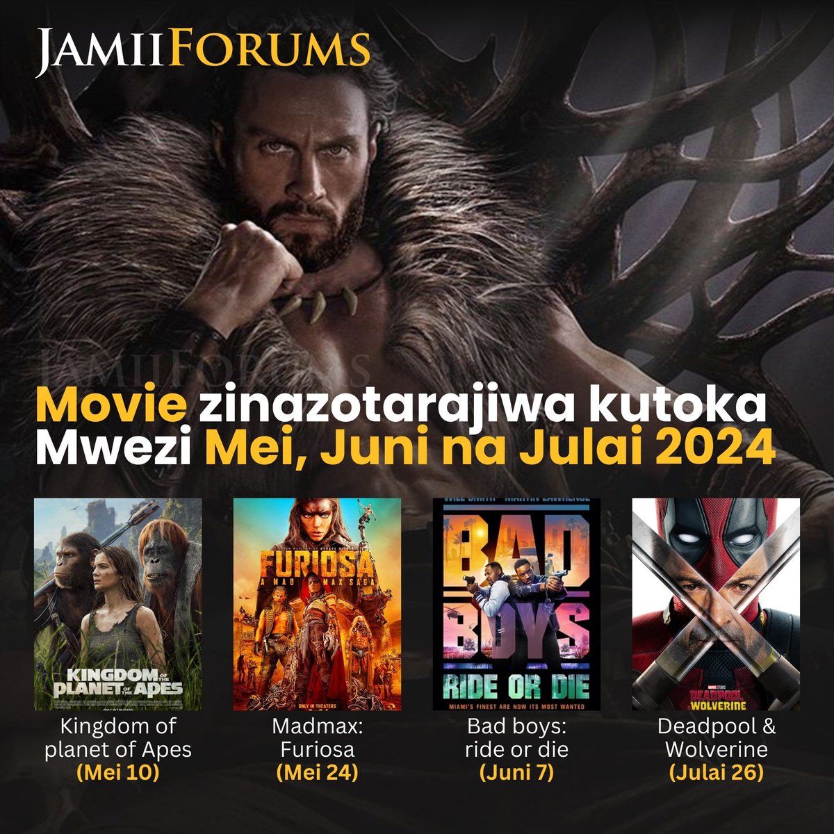 Mdau ni movie gani inakufanya ukae mkao wa kula ukiisubiria kwa Mwaka 2024?

Taja jina la movie hiyo kwenye “comments”

Mjadala zaidi jamii.app/Movies2024

#JamiiForums #Entertainment