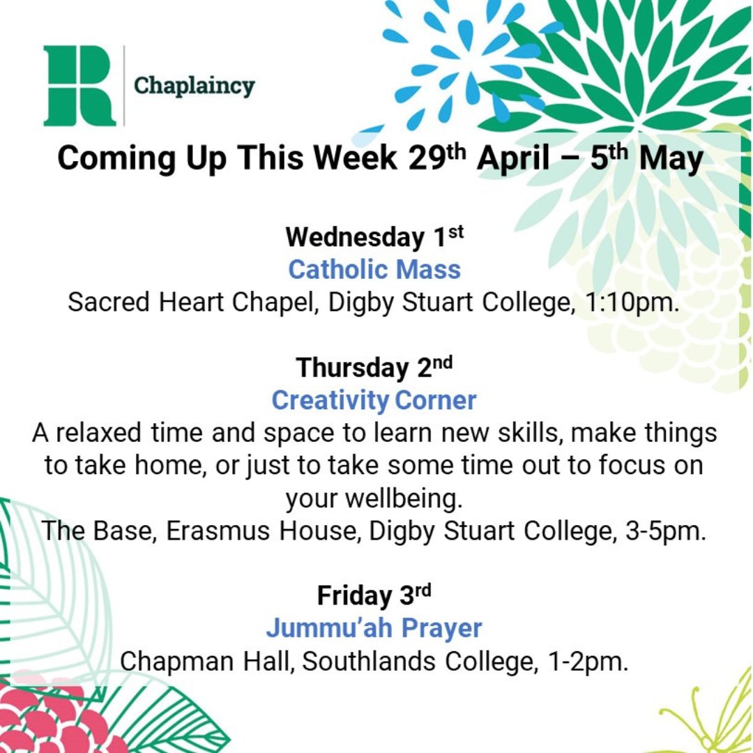 RoehamptonChaplaincy (@RoeChaplaincy) on Twitter photo 2024-04-28 13:00:11