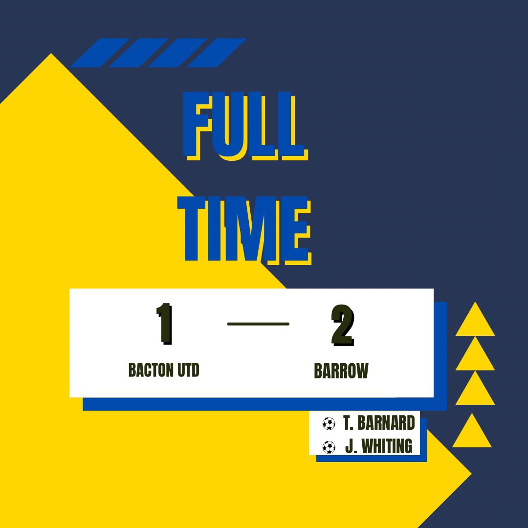 BARROW FC (@barrow_fc1) on Twitter photo A dogged display sees us beat <a href="/BactonSun89/">Bacton United (Sun)</a>
β½οΈ Goals from T. Barnard & J. Whiting-Noakes #UpTheBarra A dogged display sees us beat <a href="/BactonSun89/">Bacton United (Sun)</a>
β½οΈ Goals from T. Barnard & J. Whiting-Noakes #UpTheBarra