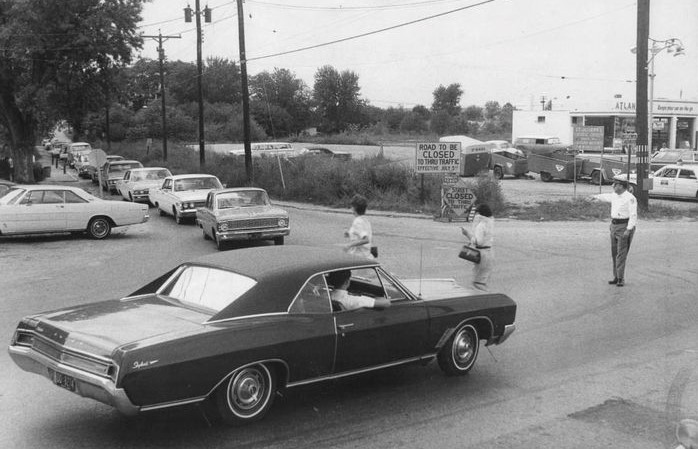 Keeping churchgoers #safe. #BCoPD directing traffic at Church Lane and York Road in #Cockeysville, 1968. #150years #baltimorecounty (photo courtesy of ret. Ofc. Bob Speed) #history