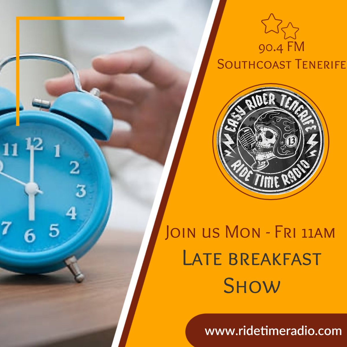 The Late Breakfast Show is every Monday - Friday at 11:00 am only on Ride Time Radio...Non-Stop Rock on The Rock!

#easyridertenerife #ridetimeradio #middaynews 
Ride Time Radio - The Number One Bikers Radio Network! 
i.mtr.cool/deucvqbynq