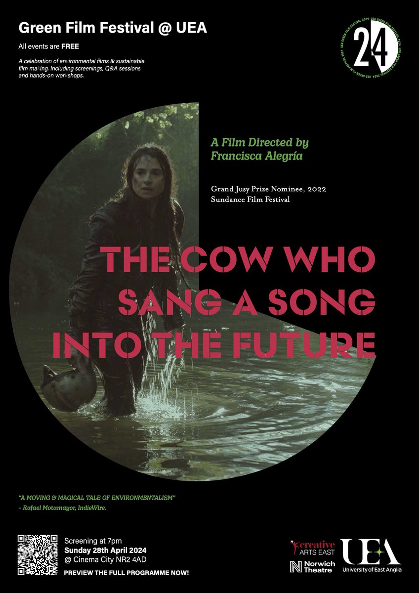 We have less than 10 tickets left for our closing night screening of Francisca Algeria's 'The Cow Who Sang a Song into the Future' - book here if you'd like to join us tonight ueagreenfilmfestival.co.uk/the-cow-who-sa… @CinemaCityNrw