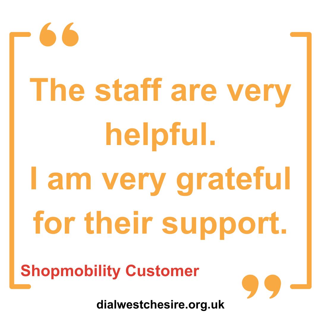 Our Shopmobility services are a lifeline of independence for disabled people in our community. Our teams are always ready to greet our customers with a smile and offer them whatever assistance they need. 🧡 #Disability #IndependentLiving #Mobility #Chester #ShopmobilityUK