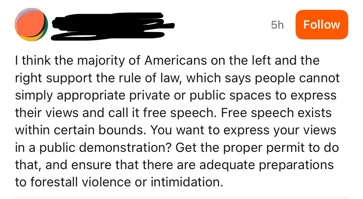 This is the type of comment I’ve been getting a lot for this piece: Always from self-regarding liberals who never want to grapple with the fact that the civil rights protests of the 1950s and 60s – the legacy of which they surely want to claim – clearly violated those principles.