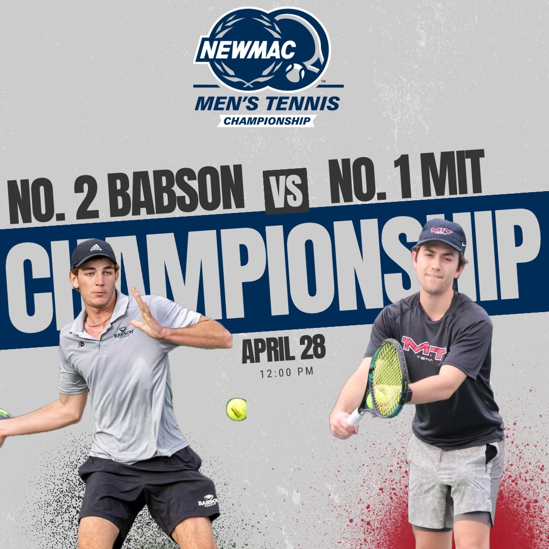 MEN'S TENNIS CHAMPIONSHIP 🎾

It's trophy day!

 No. 2 @BabsonAthletics will head to top-seeded @MITAthletics to battle for NEWMAC supremacy! 

Tourney central ➡️ ow.ly/nzak50Rqap4

#GoNEWMAC //  #WhyD3
