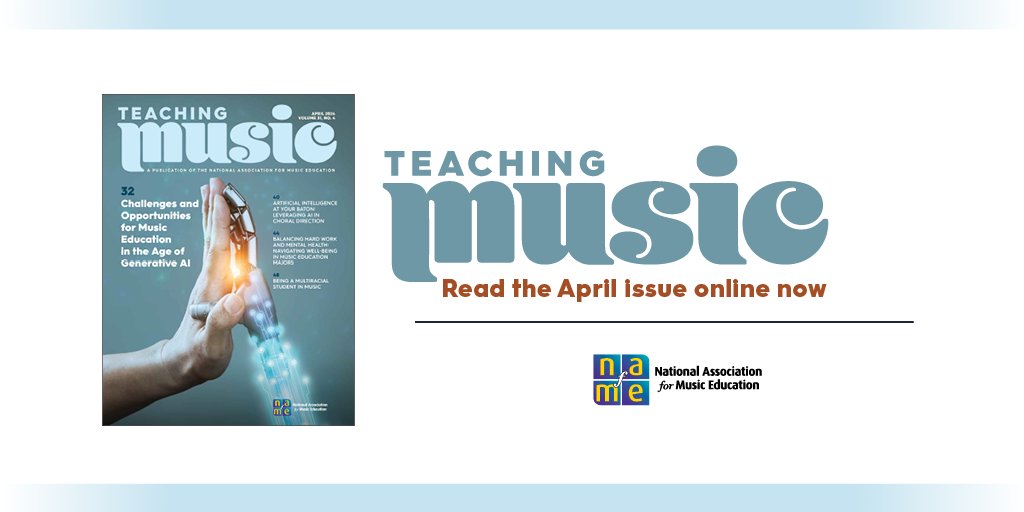 Read the latest issue of ‘Teaching Music’ magazine online now! bit.ly/TeachingMusicM… Articles on balancing hard work and mental health, being a multiracial student in music, the power of body language in music teaching, teaching students how to practice, and more!