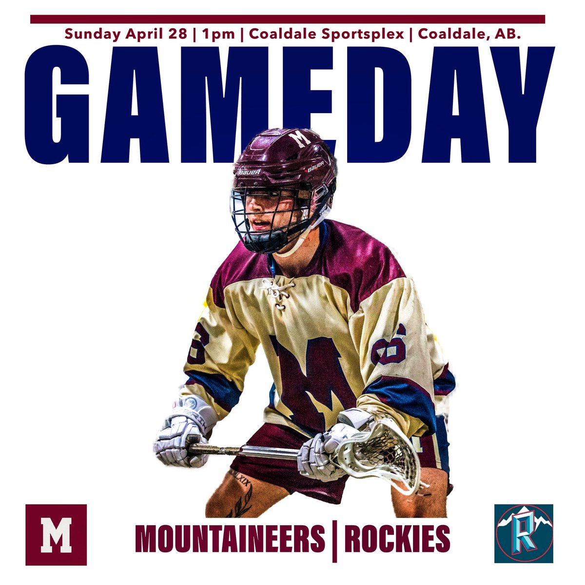 IT’S GAMEDAY!

🆚 Rockies
⏰ 1pm
📍 Coaldale Sportsplex 

#Mountaineerslax #rmll