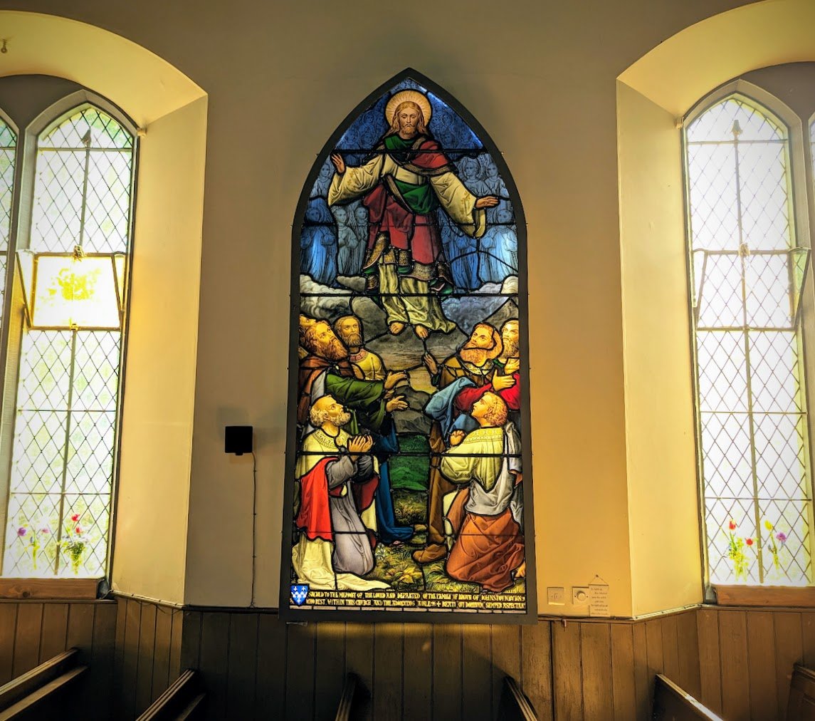 This rather magnificent stained glass window was made for Humbie Kirk, East Lothian, in the 1850s but removed to a nearby crypt outside during renovations in the 1930s It was rediscovered in terrible condition, restored and reinstalled on a light box in 2009 #StainedGlassSunday