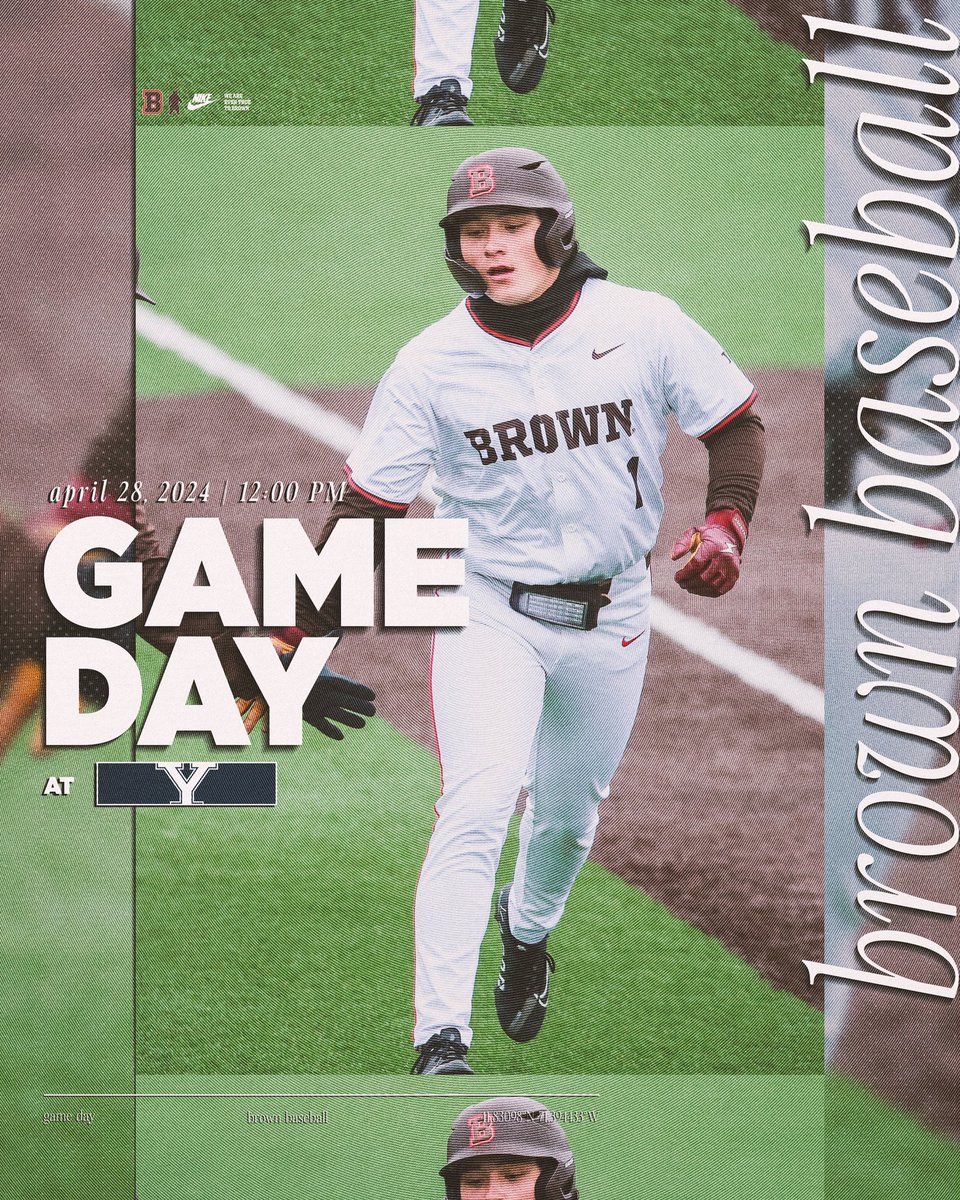 GAMEDAY! Going for the series win at Yale 🔗- linktree.com/brownu_baseball