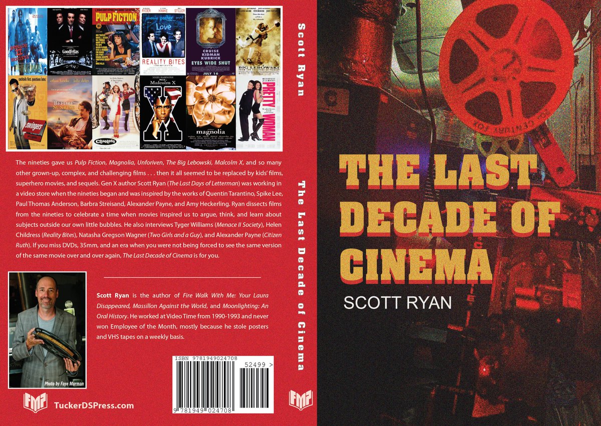 I have a few copies in early for the Last Decade of Cinema. Order now and it ships now. 55 essays on fiflms from the nineties, as well as interviews with Patricia Arquette, Alexander Payne and more Order at Tuckerdspress dot com. #nineties