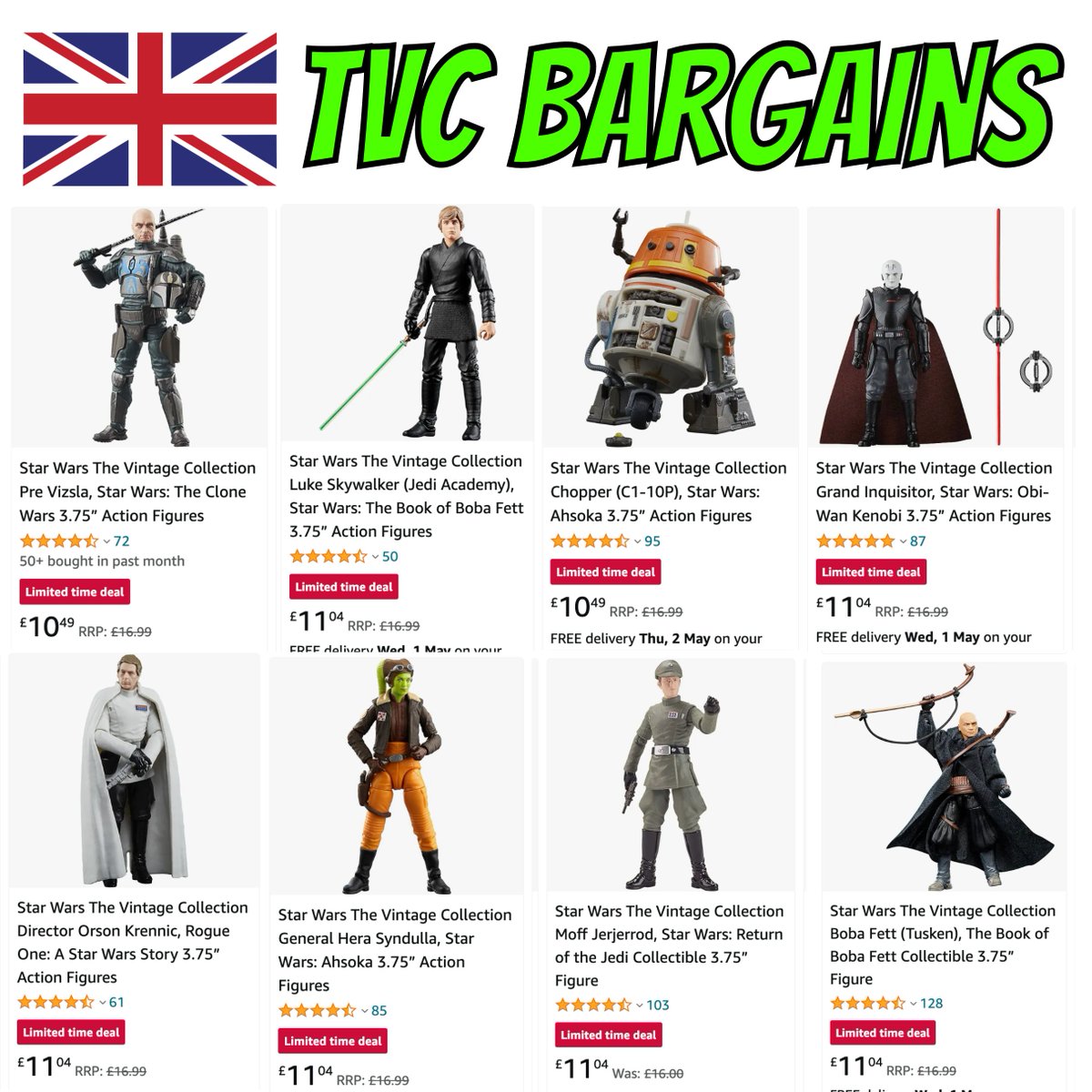 UK Collectors: Amazon has some TVC bargains - some recent figures too. amzn.to/3QlnY8S (affiliate) #StarWars #TVC