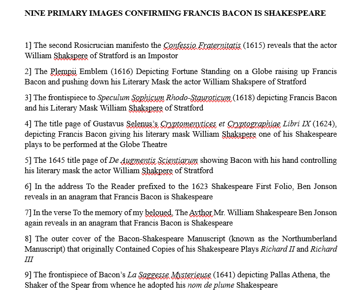 NINE PRIMARY IMAGES CONFIRMING FRANCIS BACON IS SHAKESPEARE
Paper: academia.edu/118196413/Nine…
Video: youtu.be/QH1va7QWBAE
#FrancisBacon #ShakespeareSunday