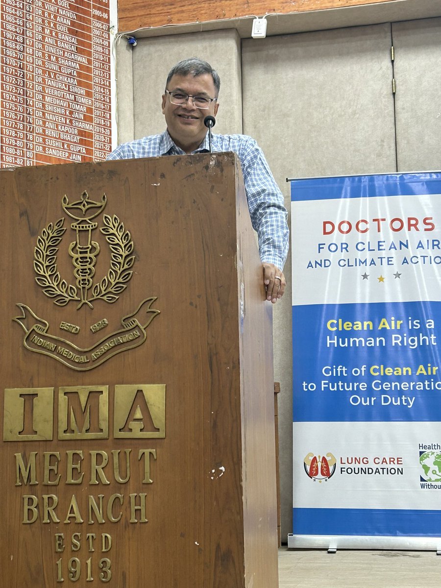 "Meerut Forum for Clean Air," orchestrated by "Doctors for Clean Air and Climate Action" and the "Mishika Foundation Meerut," with representation from various segments of society.

📸 Watch this video on Facebook facebook.com/share/p/3b58nL…

<a href="/icareforlungs/">Lung Care Foundation</a>