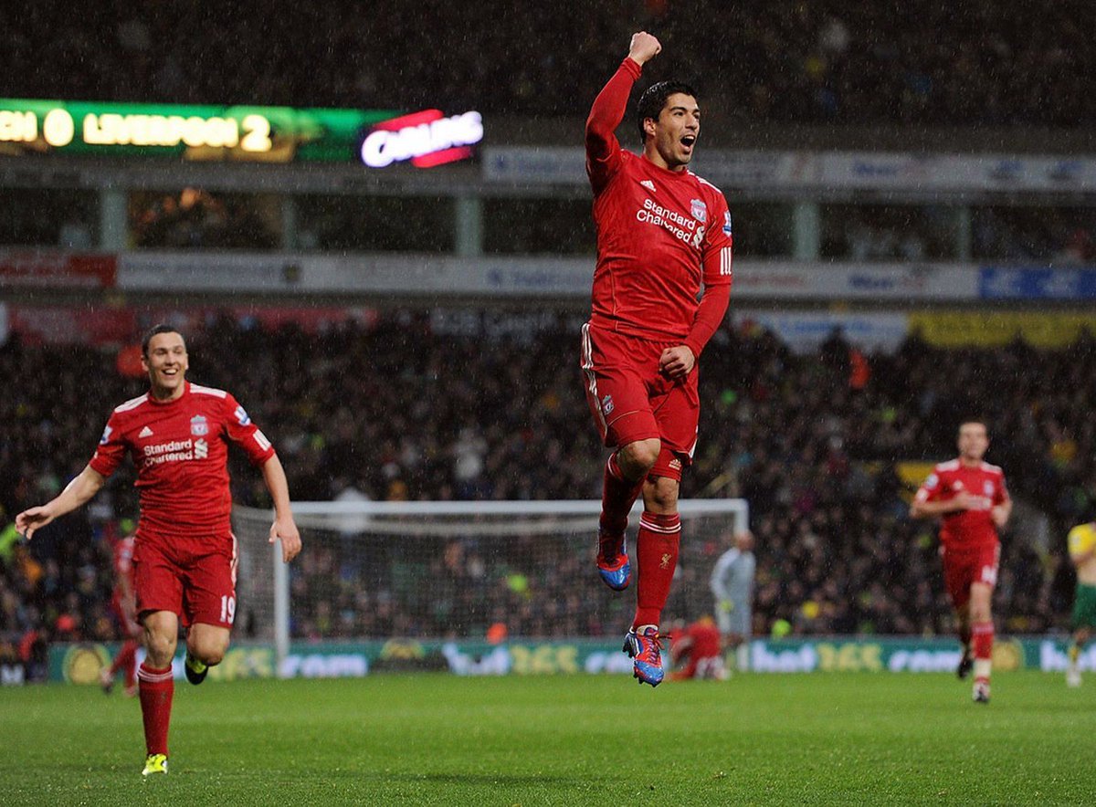 Luis Suarez scored a brilliant hat-trick in a 3-0 win at Carrow Road on this day in 2012. Norwich fans must have hated him more than any other striker!