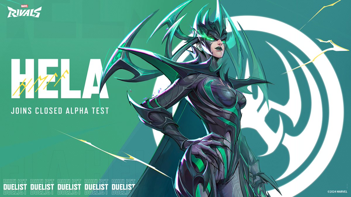 Hela, Queen of the Asgardian Underworld, will be joining the Closed Alpha test of Marvel Rivals!   

More detail:marvelrivals.com 
#MarvelRivals #Marvel #MarvelGames #Hela