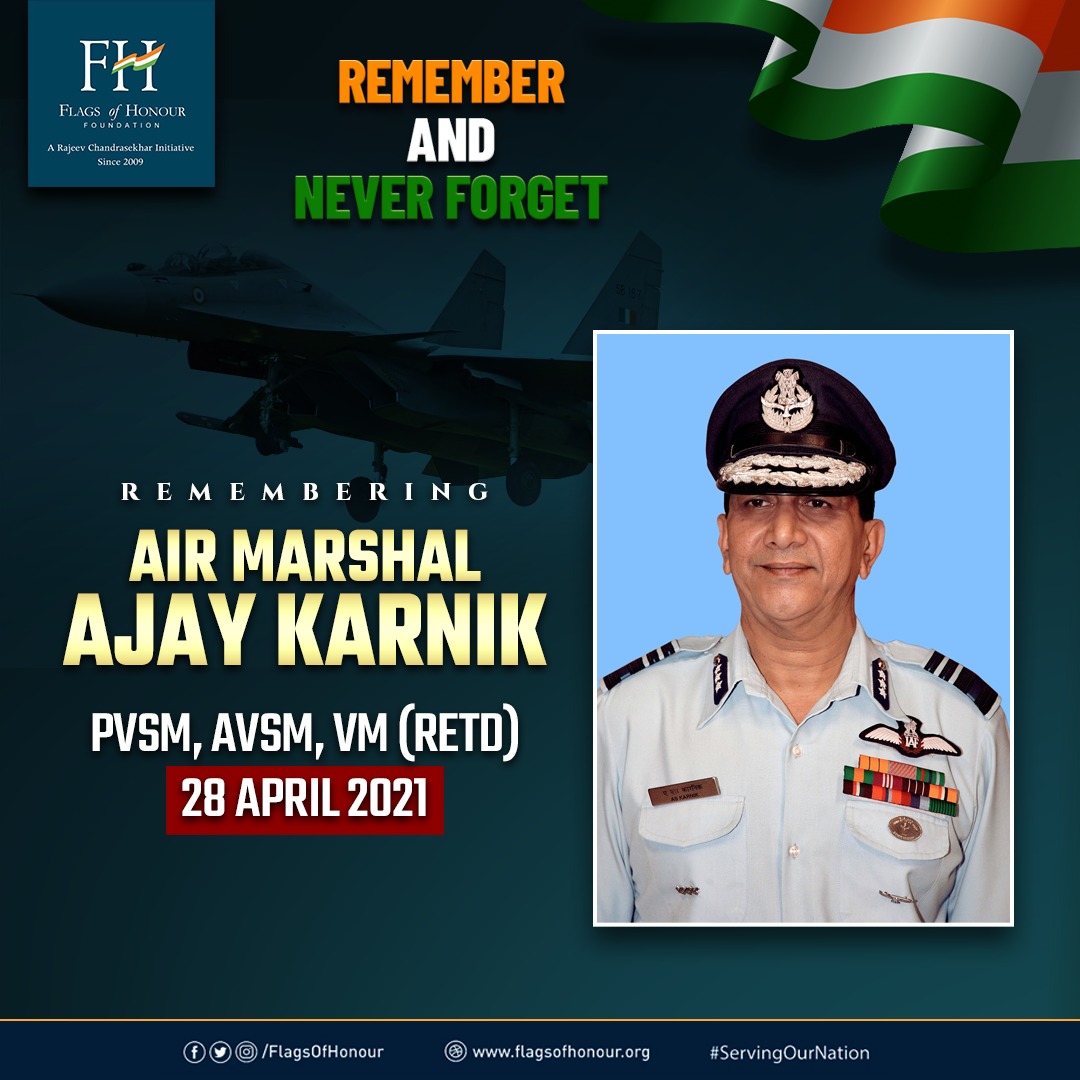 Air Marshal Ajay Karnik, PVSM, AVSM, VM (Retd) passed away #OnThisDay in 2021. Commissioned into @IAF_MCC in 1972 & superannuated as AOC-in-C Southern Air Command in 2011, #RememberAndNeverForget his distinguished service to the Nation