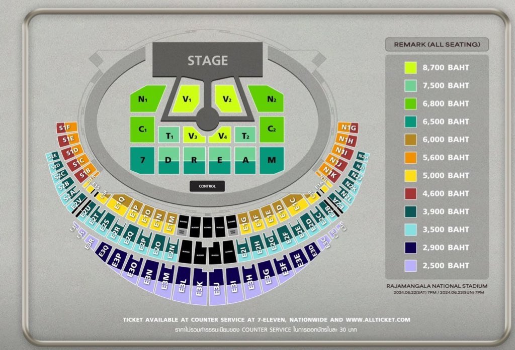 Ticket available 
22nd  
Zone S1F 1 ticket 
Zone N1L 1 ticket 
Zone E2V 1 ticket 
23rd 
Zone N1L 1 ticket
❌️ Not Original price ❌️ 
#NCTDREAM_THEDREAMSHOW3inBKK 
#NCTDREAM_THEDREAMSHOW3_BANGKOK 
#NCTDREAM_THEDREAMSHOW3