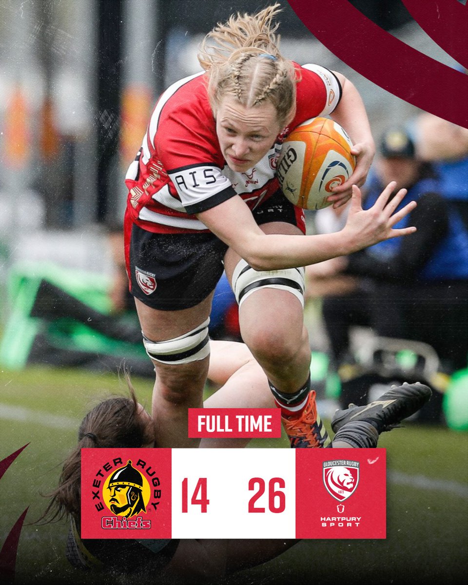 FULL TIME There's the final whistle! We take the victory here at Sandy Park and finish in third place in this years' Allianz Cup. ⚔️ 14 - 26 🍒 | #EXEvGLO