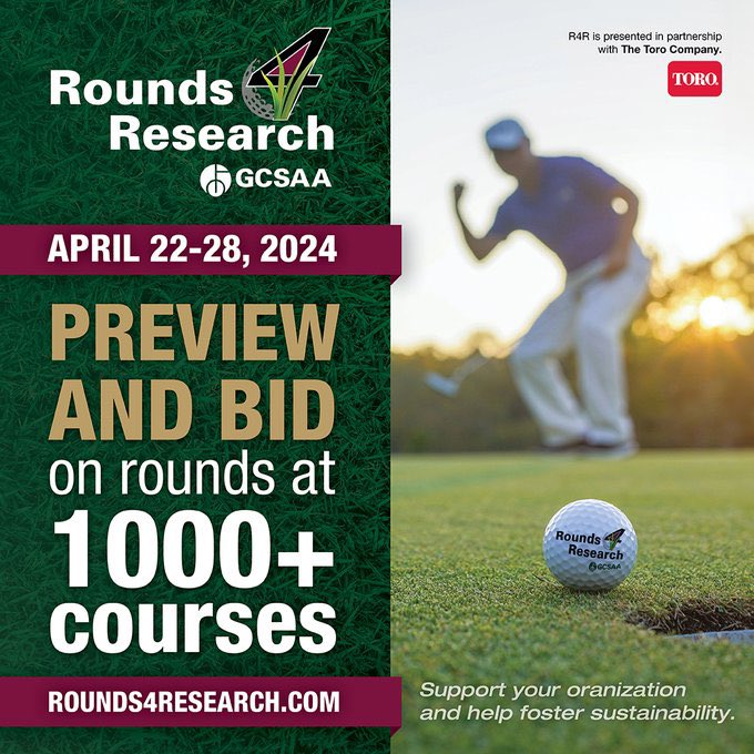 The Rounds4Research auction ends tonight, let’s finish strong @CAGCS1929 @CSGALinks @GCSAA