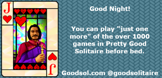 One more #solitaire game before bed.