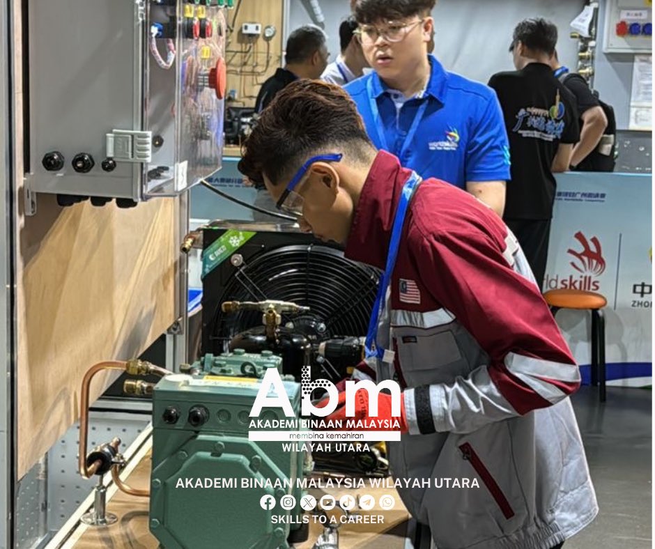 ABMUTARA's tweet photo. Pelatih ABM Wilayah Utara 𝐌𝐮𝐡𝐚𝐦𝐦𝐚𝐝 𝐇𝐚𝐛𝐢𝐛𝐮𝐥𝐥𝐚𝐡 𝐁𝐢𝐧 𝐌𝐨𝐡𝐝 𝐘𝐮𝐬𝐮𝐟𝐟 kini sedang bertanding di 𝗣𝗲𝗿𝘁𝗮𝗻𝗱𝗶𝗻𝗴𝗮𝗻 𝗪𝗼𝗿𝗹𝗱𝗦𝗸𝗶𝗹𝗹𝘀 𝗚𝘂𝗮𝗻𝗴𝘇𝗵𝗼𝘂, 𝗖𝗵𝗶𝗻𝗮 bagi kategori 𝙍𝙚𝙛𝙧𝙞𝙜𝙚𝙧𝙖𝙩𝙞𝙤𝙣 𝙖𝙣𝙙 𝘼𝙞𝙧 𝘾𝙤𝙣𝙙𝙞𝙩𝙞𝙤𝙣𝙞𝙣𝙜. https://t.co/fWJKmNn64G