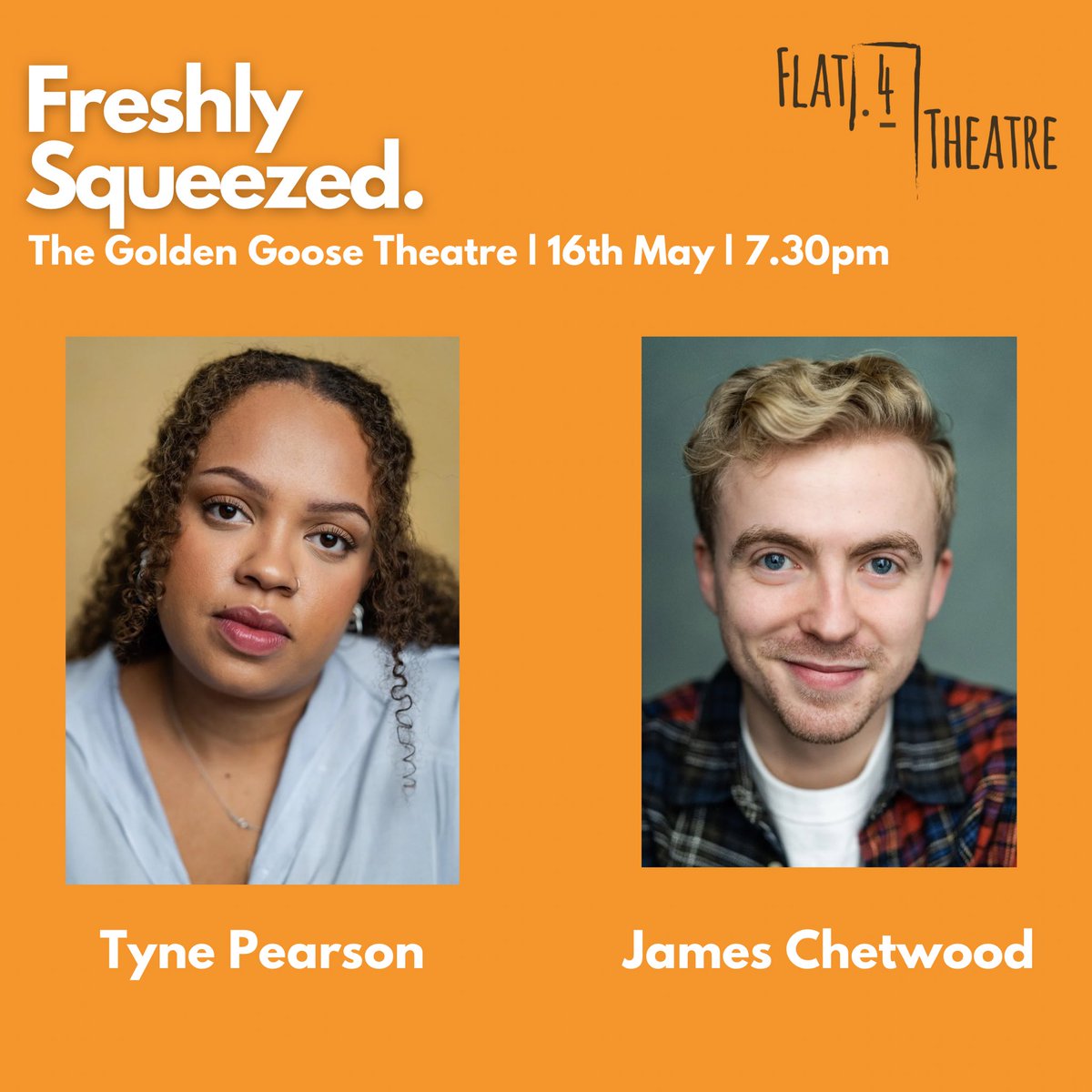 🍊 OUR 6th SEGMENT IS…

Migraine written by Emily Hindle
Directed by Jack Grant 
Performed by Tyne Pearson &amp; James Chetwood

A gloriously out-there two hander 💫

Tickets: ticketsource.co.uk/freshly-squeez…