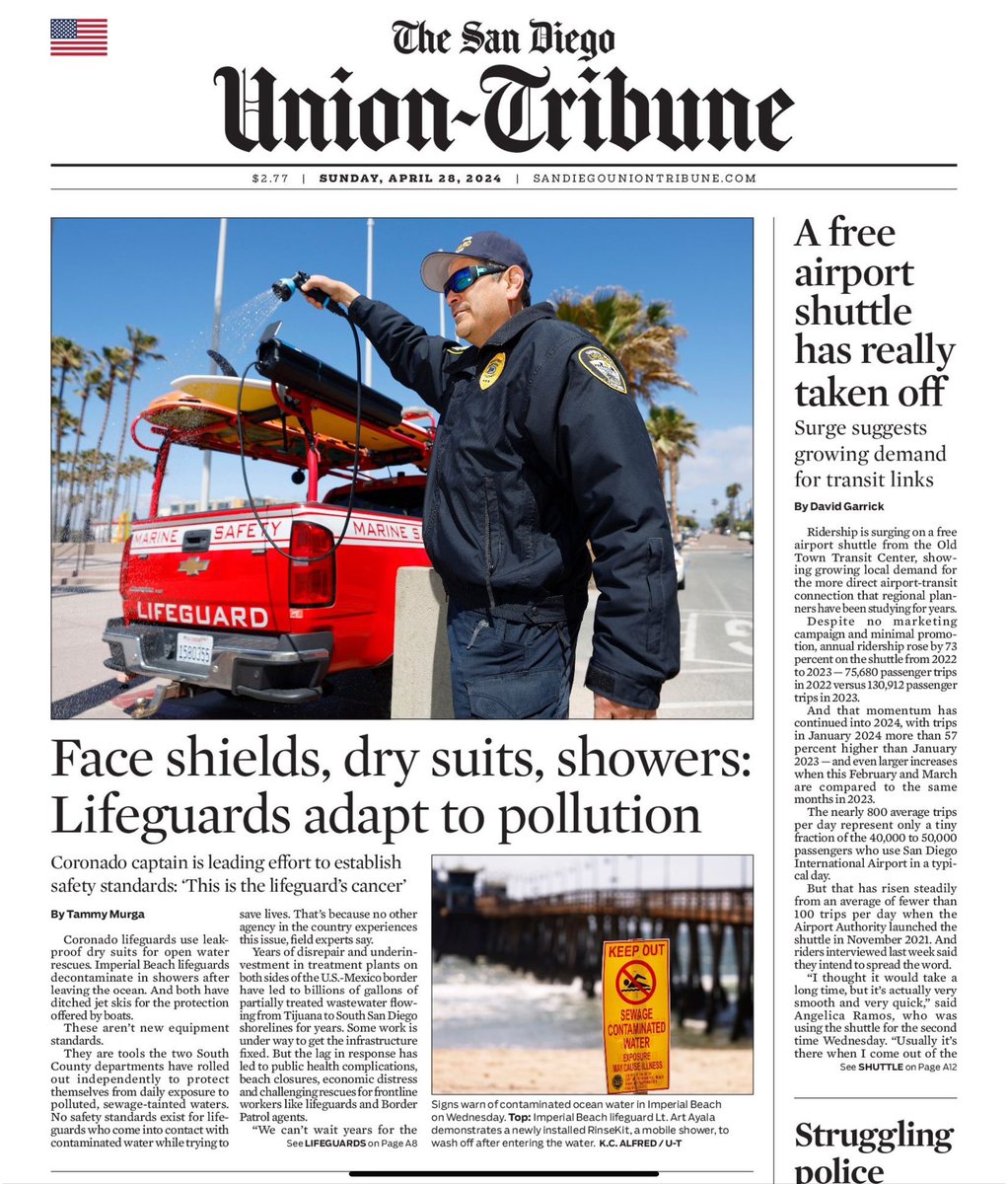 Once again the @sdut @tammyxmurga get to the heart of the devastating impacts of Tijuana’s sewage/toxic waste crisis and lack of legal accountability. Our lifeguards in @CityofIB and @CoronadoCity are paying the price for CA and the U.S. for failing to push hard to fix this.