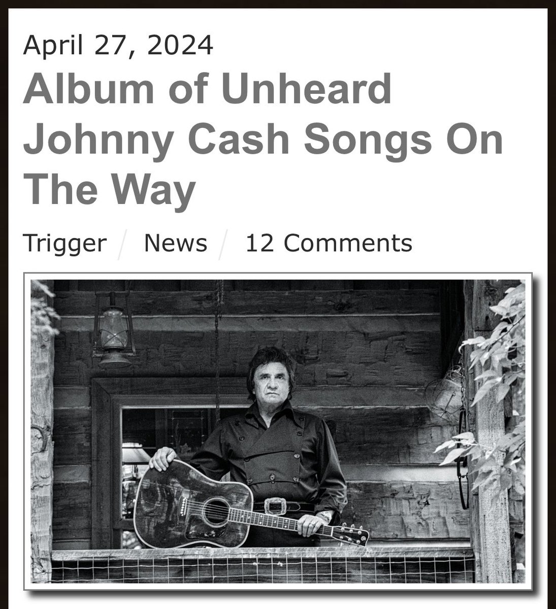 This is great news.

The album consists of 11 songs written by Johnny.

They were recorded in 1993. 

The album is called 'Songwriter'.

It will be released on June 28. 

#JohnnyCash