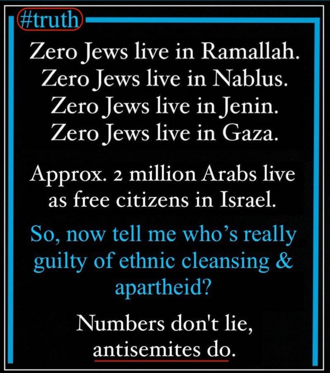 Facts don't lie, antisemites, islamic lunatics, and their useful idiots do...each and everyone of them. 
When is the world waking up, what will it take...

#Antisemitism #islamicterror #HamasisISIS #abumazen