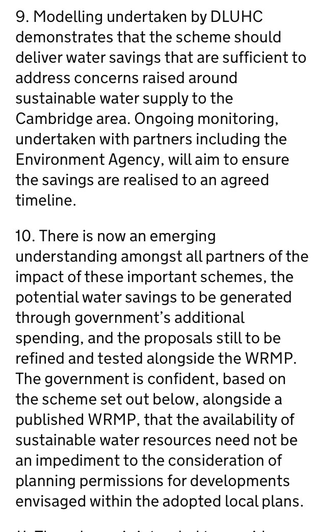 Seems @SouthCambs and @camcitco are on board with Michael Gove’s plans to create a new water credits system to unlock development in ‘Greater Cambridge’ (2)
