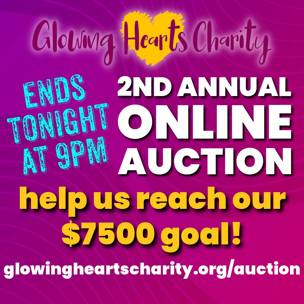 Today's the big day, your last chance to get some incredible items while supporting Glowing Hearts Charity! Help us reach our $7500 goal! Thank you! #childrenscharity #supportlocal #charityauction #giveback #barrie #simcoecounty 
app.galabid.com/glowinghearts2…