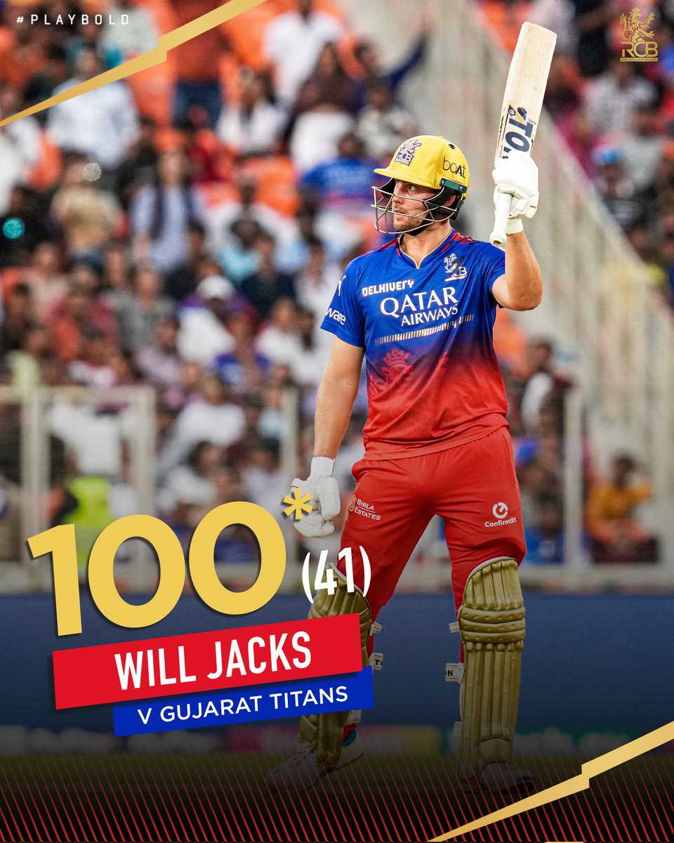 First 50 in 31 balls, next 50 in just 10 balls 🤯 Will Jacks, you beast 🙇‍♂️ #PlayBold #ನಮ್ಮRCB #IPL2024 #GTvRCB @Wjacks9