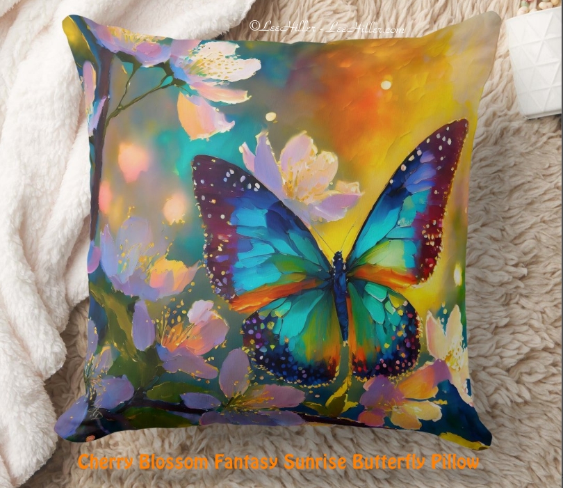 🌸🌿🦋🎑 🌸🌿🦋🎑 🌸🌿
Cherry Blossom Fantasy Sunrise Butterfly Pillow
#art #fantasyart #fantasy #sunrise #cherryblossoms #butterfly #homedecoration #homedecor #pillows #pillow #throwpillow #gifts #giftideas

zazzle.com/cherry_blossom…