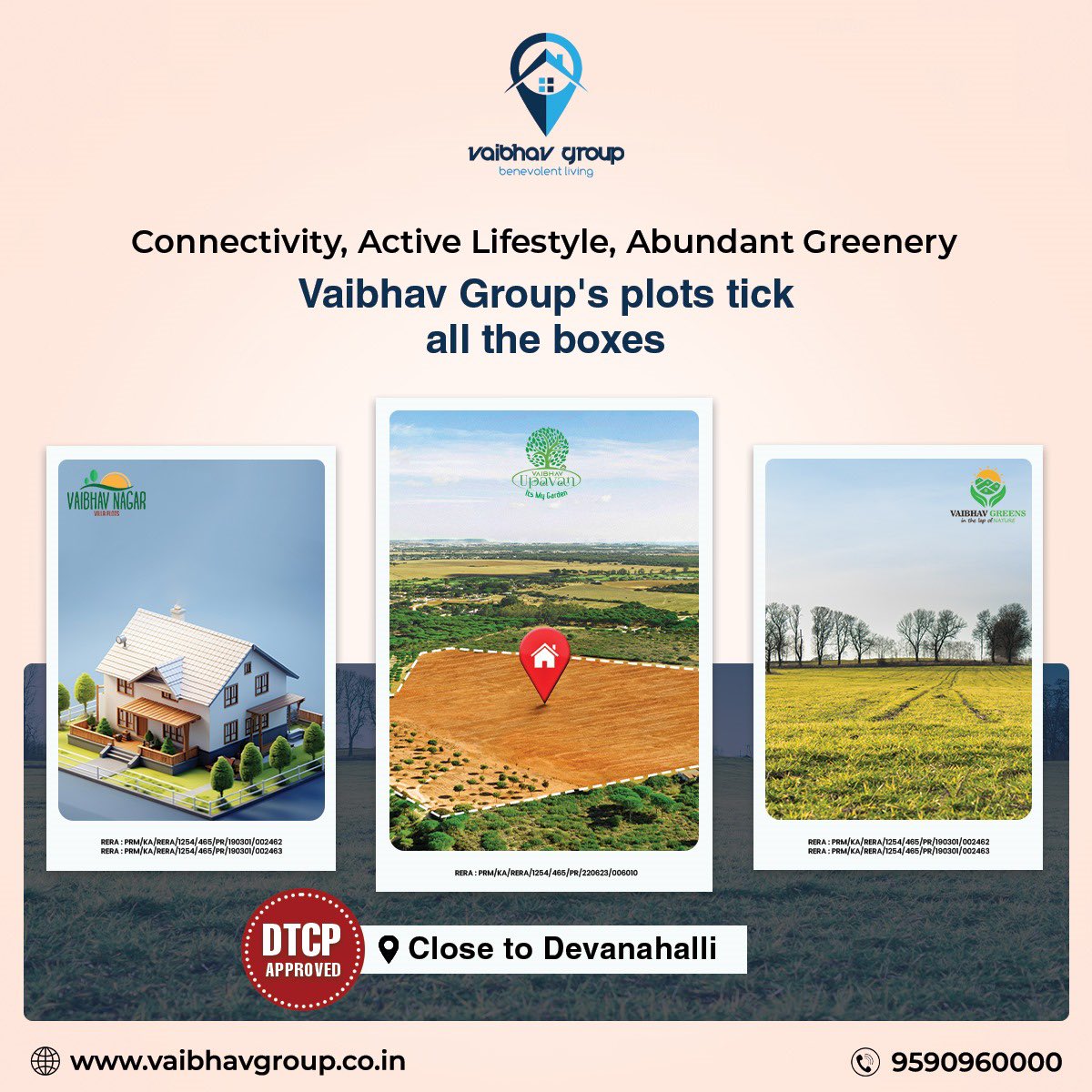 Vaibhav Group offers a good connectivity, active lifestyle, abundant greenery - in the lap of nature, close to Devanahalli. Visit Today! #vaibhavgroup #ResidentialPlots #landforsale #investmentland #investinland #realestatelife #plotsinbangalore #bengaluru #nearbangalore