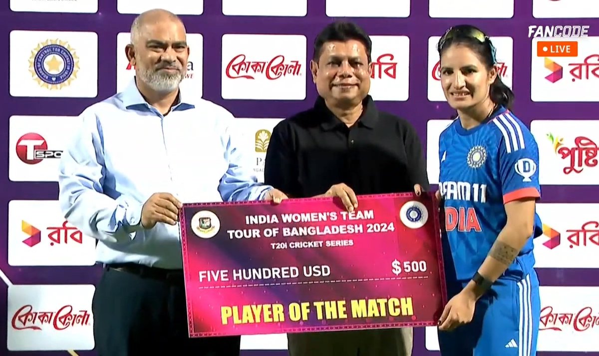 Player of The Match 🔥
She is so back.
#BANvIND