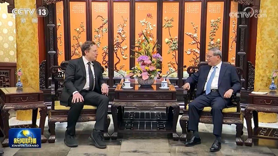 Honored to meet with Premier Li Qiang. We have known each other now for many years, since early Shanghai days.