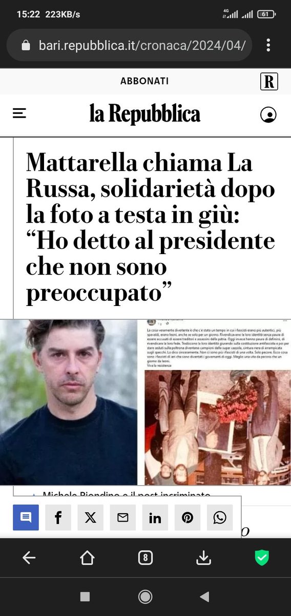 Va bene, giustamente il Grigio è sempre attentissimo alla correttezza istituzionale; però un po' (tanto) di freddezza nei confronti del collezionista di busti duceschi se lo meriterebbe tutto.