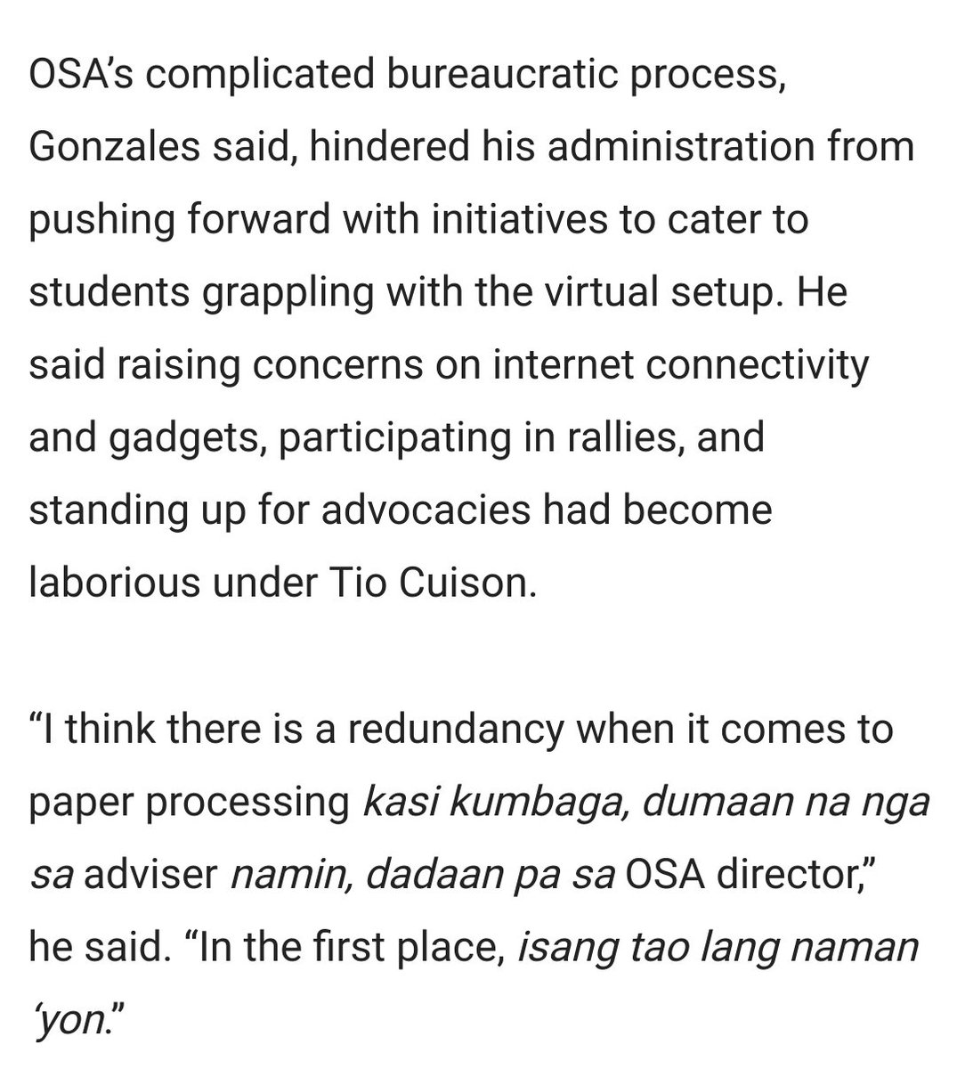 _yaoeh's tweet image. As an EB who deals directly with the E-Reserve system, and has gone in a back and fourth with OSA, and nakaranas ng maraming failed events dahil sa bureacracy-

Pagod na ako sa sistema na ito. 

Uphold Student Orgs and Councils autonomy.