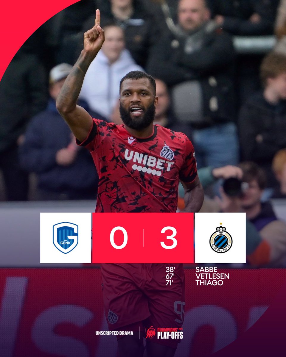 Club Brugge remains unbeaten in the Champions’ Play-Offs 👨‍🌾

#jupilerproleage #gnkclu