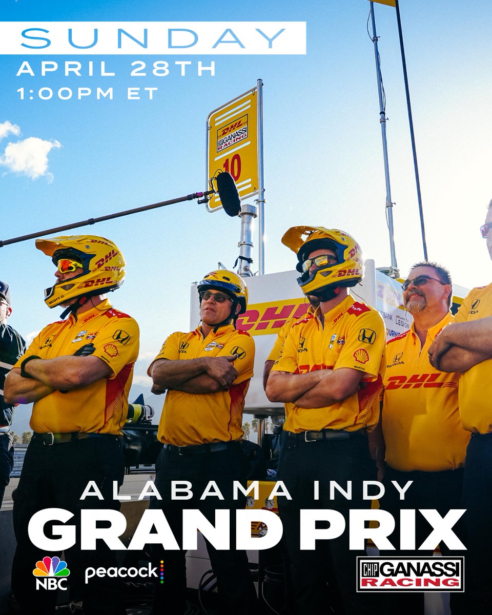 🚨 TUNE-IN ALERT 🚨

Help us cheer on @AlexPalou and @CGRTeams this weekend! 

#INDYBHM #DHLteamCGR #INDYCAR #DHLDelivers