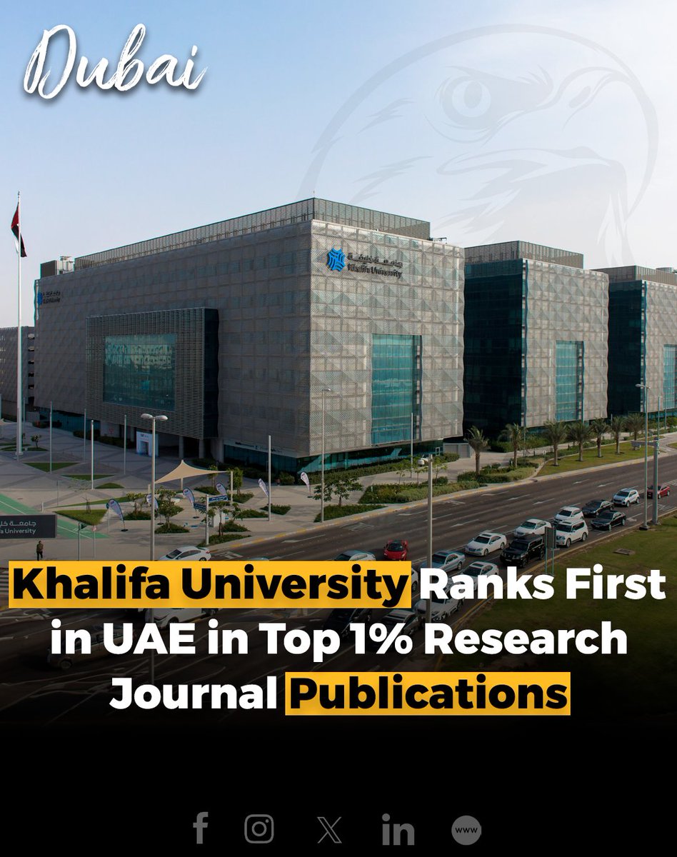 Khalifa University of Science and Technology has emerged as the leader in research excellence, securing the top position for publications in the top 1 percent Journal Percentiles by CiteScore Percentile. 

#KhalifaUniversity #research #journal