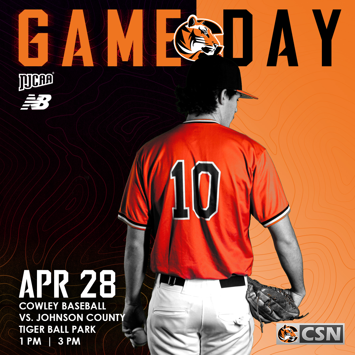 GAMEDAY: HUGE Jayhawk East Match-Up today as #1 @JCCCBaseball comes to Ark City to play #16 @CowleyBaseball. The 4-game series is tied 1-1. 📍 Tiger Field ⏰ 1 / 3 PM CT 💻 cowleytigers.com/csn 📺 KJCCC Smart TV App 📱 CowleyGO App