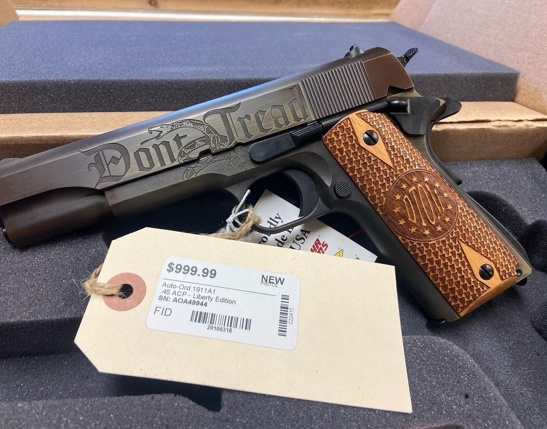 New arrivals!!

Auto-Ordnance 1911A1 .45acp Liberty Edition
#autoordnance1911a1 #liberty #donttreadonme