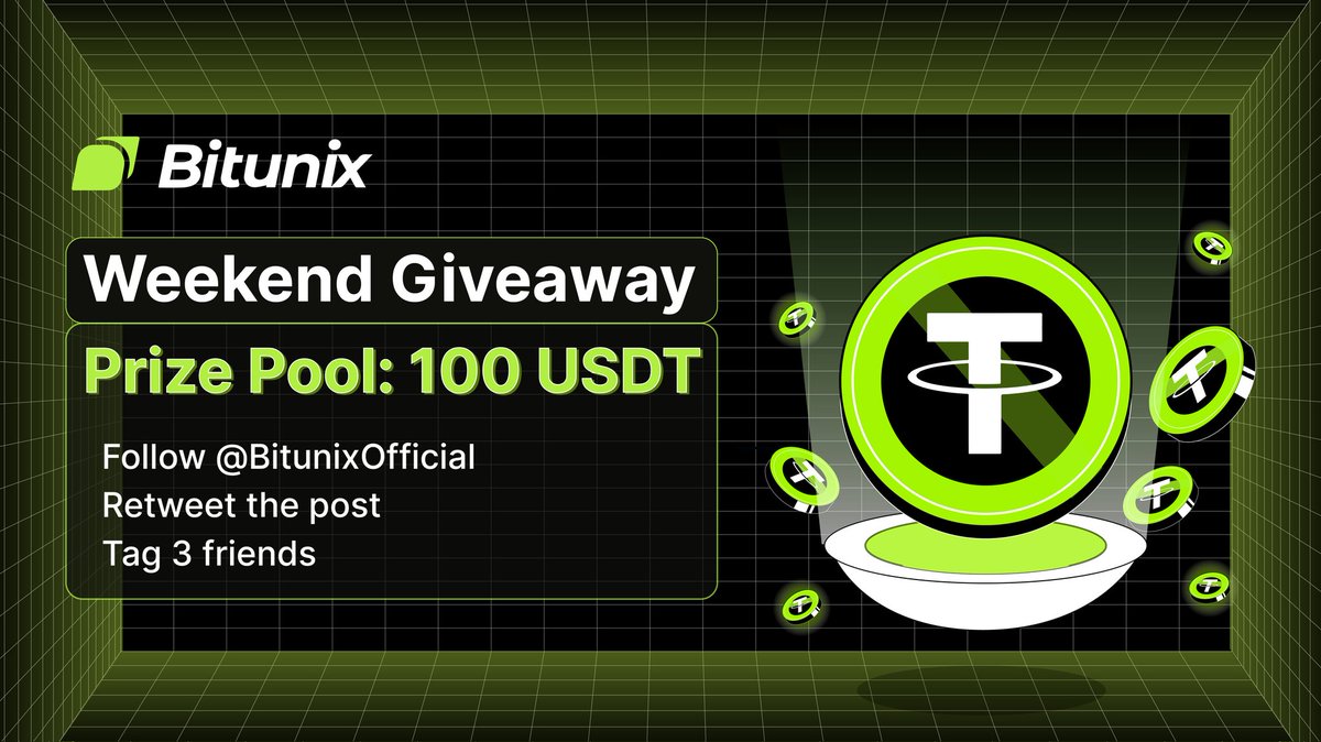 Weekend Giveaway Alert ⭐ Join the latest #BitunixGiveaway to grab a piece of the 100 USDT 'futures bonus' prize pool! To enter: ▪️Follow @BitunixOfficial ▪️Retweet this post ▪️Tag 3 friends 🔸 10 random winners will be receiving the 'futures bonus' Good luck!!!…