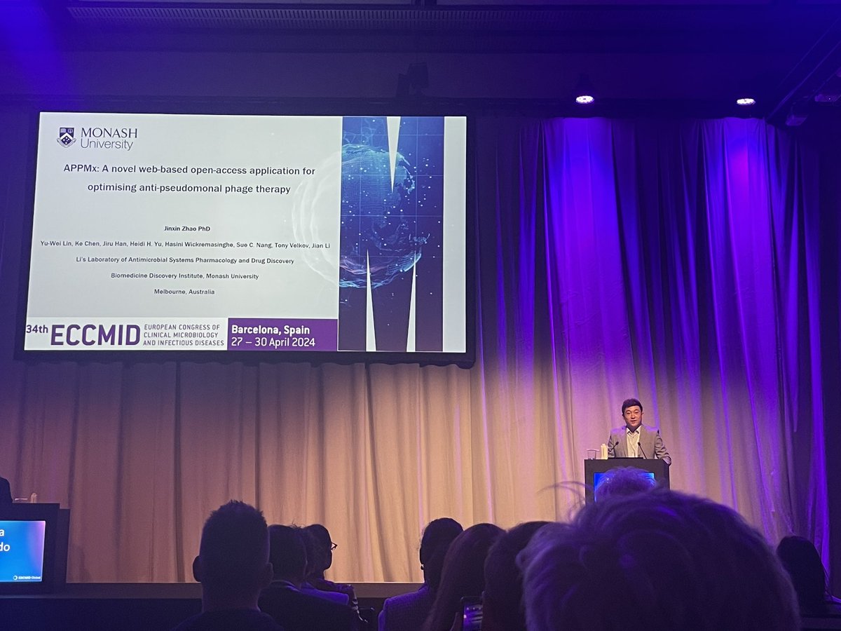 Yu-Wei Lin (@yuweilin10) on Twitter photo @ischemo <a href="/ISAP_org/">ISAP</a> <a href="/EarlyCareerISAC/">ISAC Early Career</a> <a href="/MonashBDI/">Monash Biomedicine Discovery Institute</a> <a href="/CentreImpactAMR/">Centre to Impact AMR</a> dr <a href="/JasonJinxin/">Jinxin(Jason) Zhao</a> from Monash University presenting at ESCMID2024 on his latest open access app for phage therapy. @ischemo <a href="/ISAP_org/">ISAP</a> <a href="/EarlyCareerISAC/">ISAC Early Career</a> <a href="/MonashBDI/">Monash Biomedicine Discovery Institute</a> <a href="/CentreImpactAMR/">Centre to Impact AMR</a> dr <a href="/JasonJinxin/">Jinxin(Jason) Zhao</a> from Monash University presenting at ESCMID2024 on his latest open access app for phage therapy.