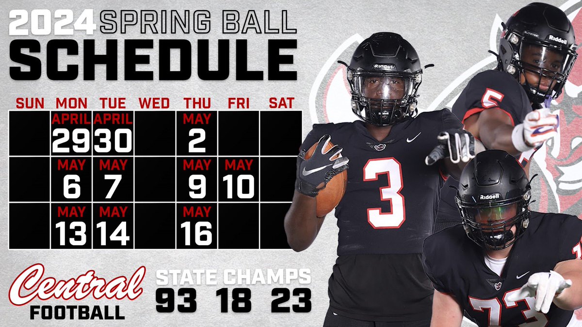 Tomorrow is the day the defending 7A State Champs start spring ball. This week we start at 4:30 everyday. 2024 season loading….⏳