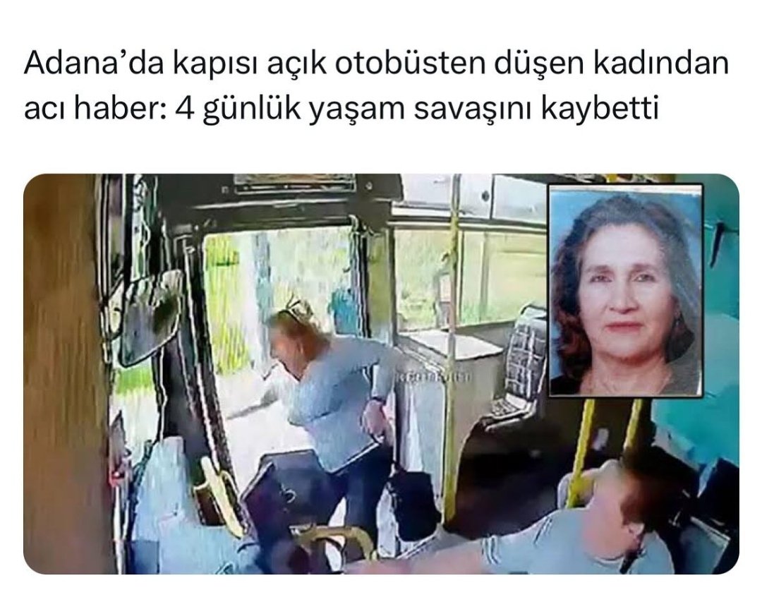 Adana da sıcak havada Klima açmamak için kapısı açık giden otobüs ve minübüsler de bir can daha gitti. Üstelik sürücü serbest kaldı.Adalet nerede🤔😔