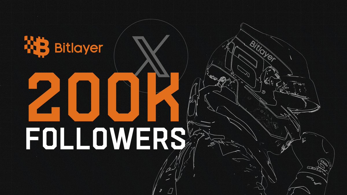 🎉 We've hit a smashing 200K followers! To celebrate, we're giving away 1 exclusive Lucky Helmet! To enter: 1️⃣ Follow + RT 2️⃣ Tag 3 friends 3️⃣ Comment with your best Bitlayer slogan 🔥Winner will be randomly selected and announced tomorrow. Let's make it memorable!