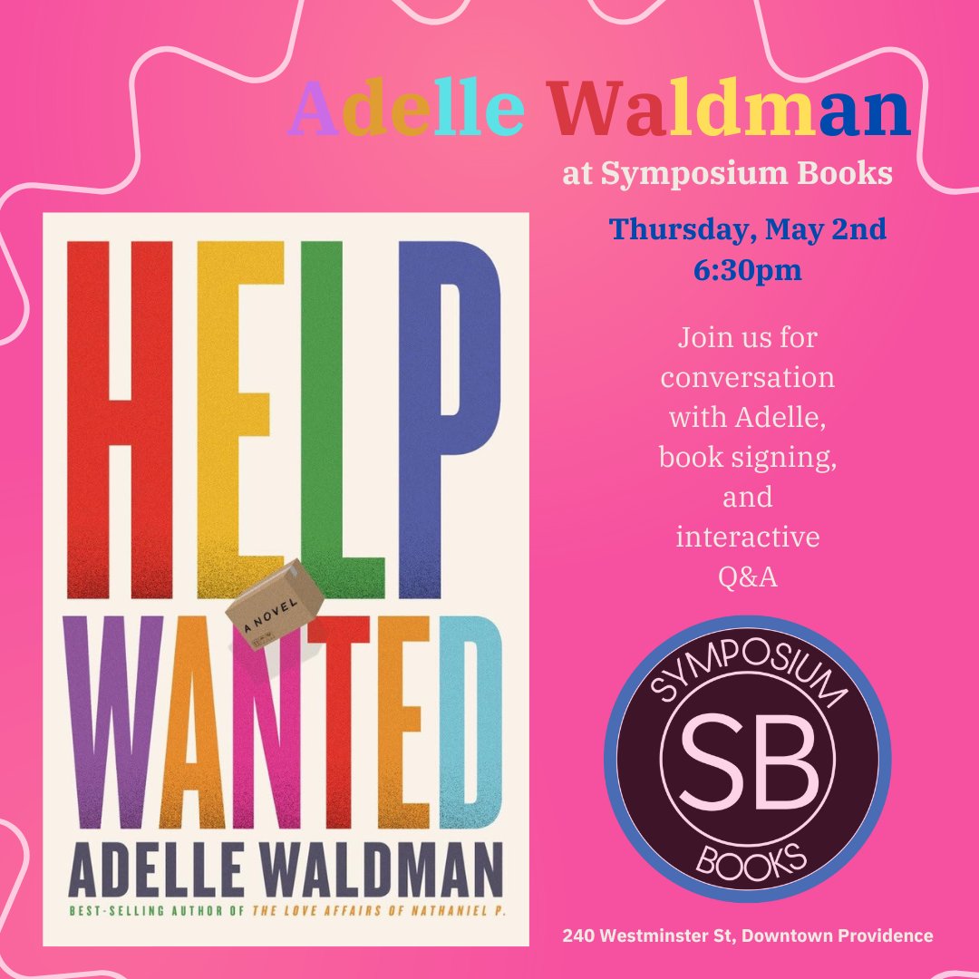 Does anyone live in or near Providence, R.I.? I'm going to be @SymposiumBooks downtown on Thurs. (May 2nd), discussing 'Help Wanted' w/Kay Schlozman, prof at Boston College & co-author of 'Unequal & Unrepresented: Political Inequality & the People’s Voice in the New Gilded Age.'