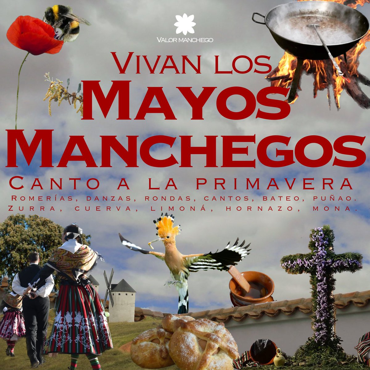 🌼 Los Mayos Manchegos: un noble canto a la fértil primavera. Desde tiempos pre-cristianos los manchegos cantamos con alegría a la llegada del color y la calor después de un duro invierno en nuestras rudas tierras. Oda al Pueblo Manchego, a la primavera y a la fertilidad.